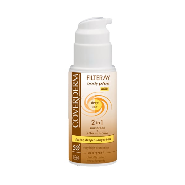Coverderm Filteray Body Plus Deep Tan Milk 2in1 Sunscreen & After Sun SPF50+ 100 ml