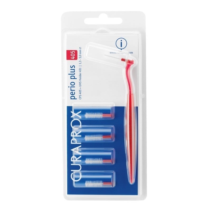 Curaprox Perio Plus 405 Interdental Brushes with Handle Red 5 copë