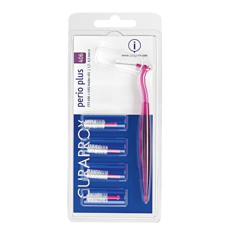 Curaprox Perio Plus 406 Interdental Brushes with Handle Fuchsia 5 copë