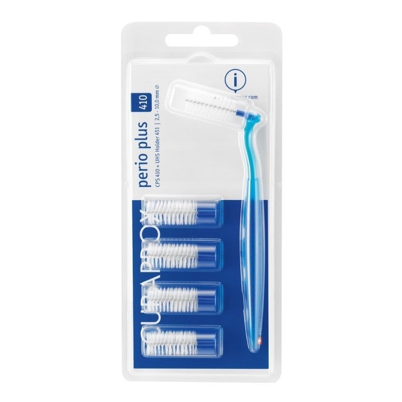 Curaprox Perio Plus 410 Interdental Brushes with Handle Blue 5 copë