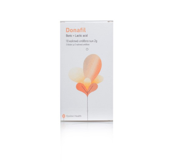 Epsilon Health Donafil Boric + Lactic Acid Vaginal Ovules 2g 10 copë