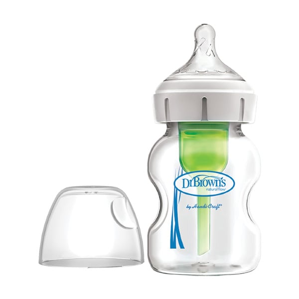 Dr. Brown's Options+ Anti-colic Glass Baby Bottle Wide Neck Silicone Teat 150 ml
