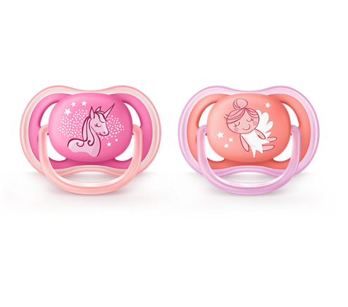 Philips Avent SCF345/22 Ultra Air Orthodontic Silicone Soother Pink & Orange 6-18m 2 copë