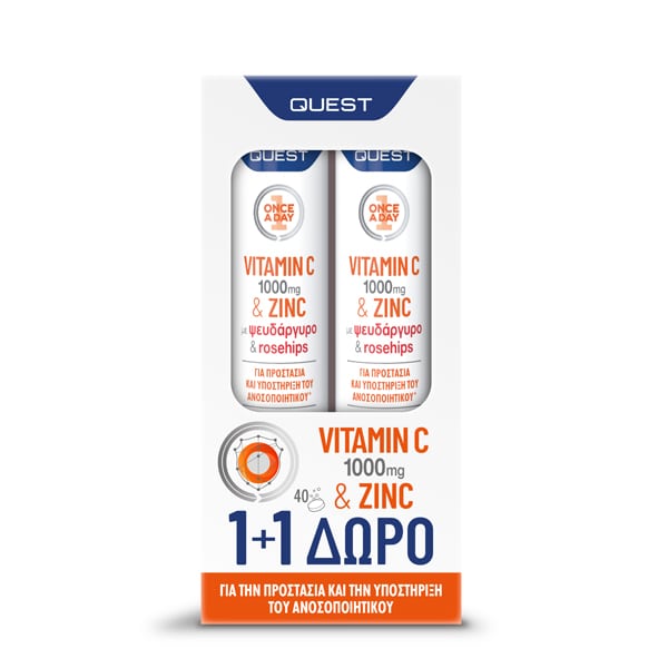 Quest Promo (1+1) Vitamin C 1000mg & Zinc, 2x20eff.tabs 1 set