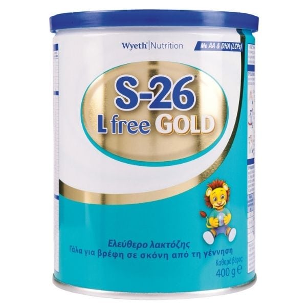 Wyeth S-26 L free Gold Baby Milk for Lactose Intolerant Babies 0m+ 400gr