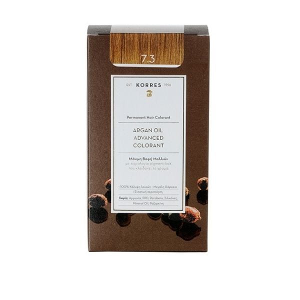 Korres Argan Oil Advanced Colorant with Pigment-Lock Technology 7.3 Golden/Honey Blonde 50 ml