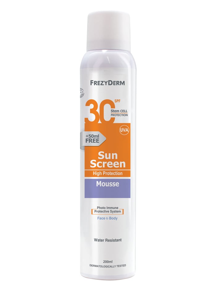 Frezyderm Sun Screen Mousse Face & Body SPF30 200 ml