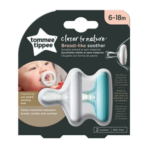 Tommee Tippee Closer to Nature Silicone Soother Breast-Like 6-18m 2 copë