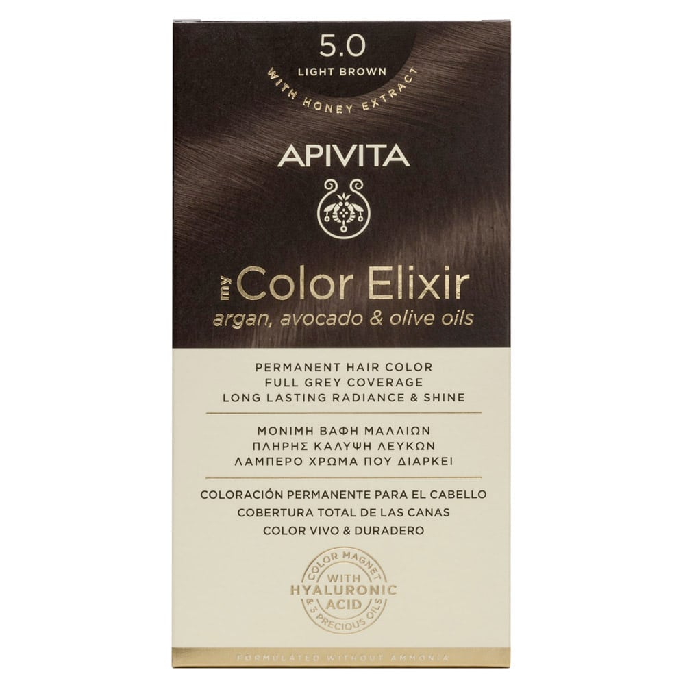 Apivita My Color Elixir Permanent Hair Color No 5.0 Light Brown  1 copë
