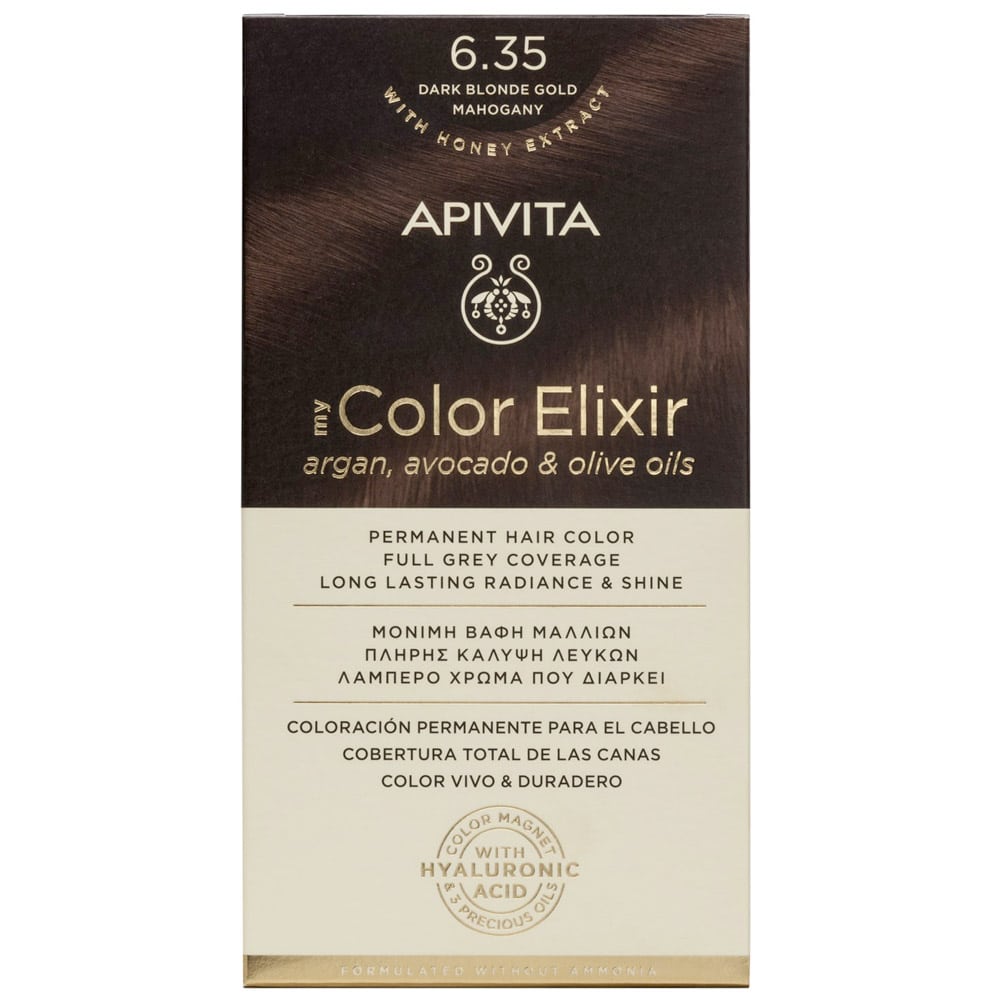 Apivita My Color Elixir Permanent Hair Color No 6.35 Dark Blonde Gold Mahogany  1 copë