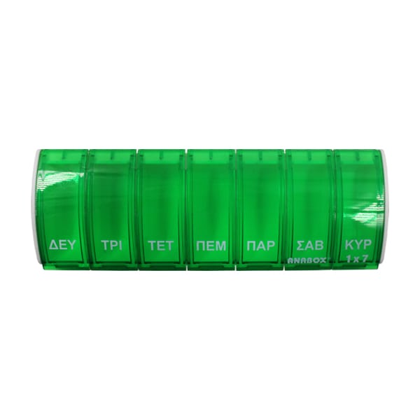 Anabox Weekly Pill Case  1 copë - Jeshile