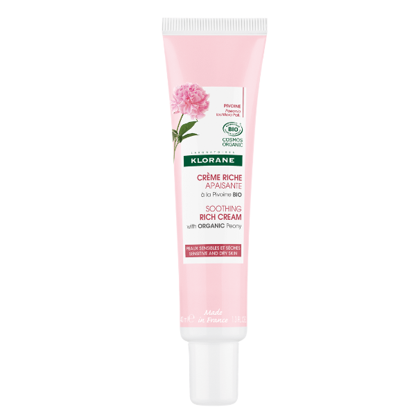 Klorane Soothing Moisturising Rich Cream with Organic Peony for Sensitive & Dry Skin  40 ml