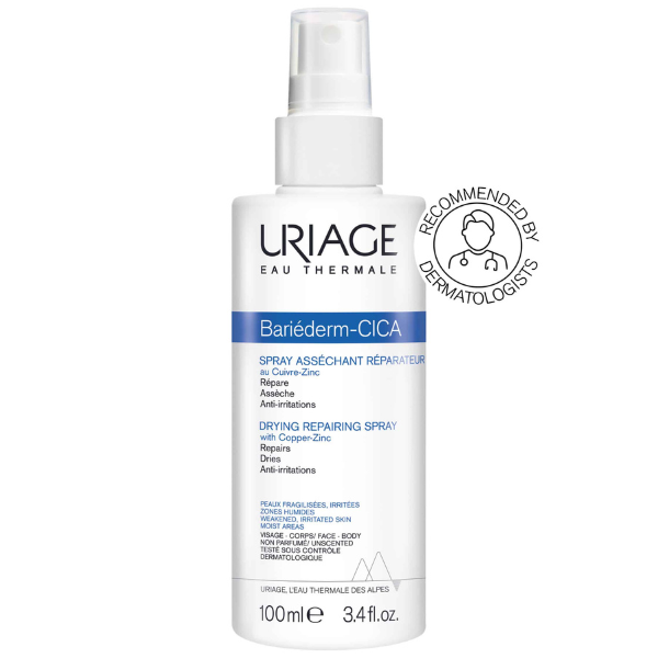 Uriage Bariederm-Cica Drying Repairing Spray with Copper-Zinc  100 ml