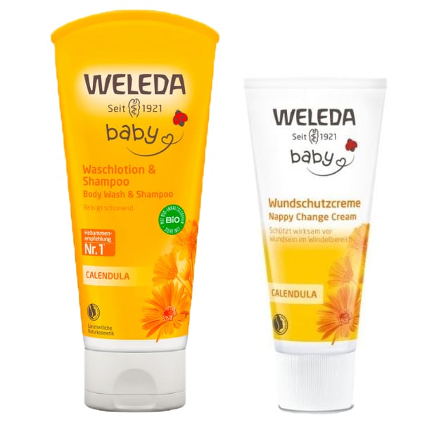 Weleda Baby Pack with Calendula Shampoo & Body Wash, 200ml & Nappy Change Cream, 75ml  1 set