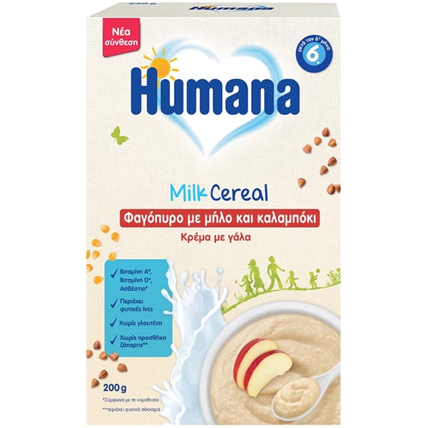 Humana Milk Cereal Cream with Buckwheat Milk with Corn & Apple  200g