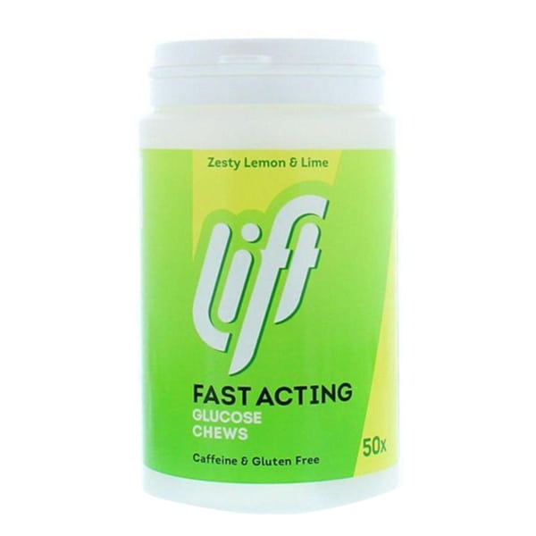 Gluco Lift Fast Acting Glucose Chews with Flavor Zesty Lemon Lime  50 tableta