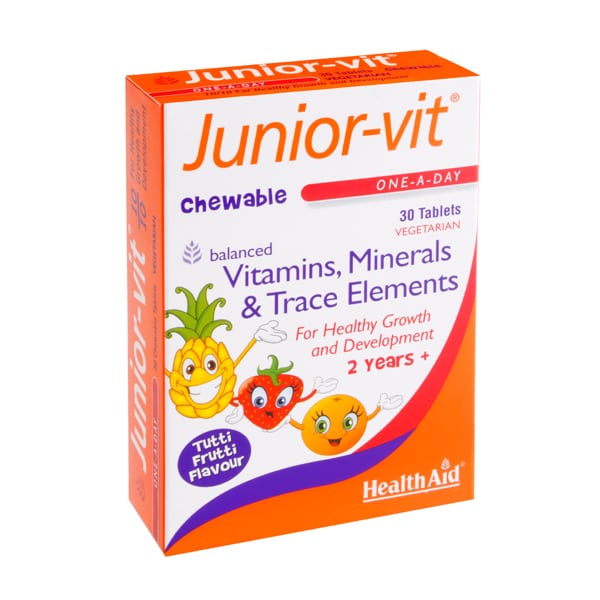 Health Aid Junior-Vit Vitamins & Minerals  30 tableta përtypëse