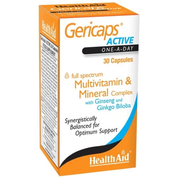 Health Aid Gericaps Active Multivitamins, Ginseng & Ginkgo Biloba  30 kapsula
