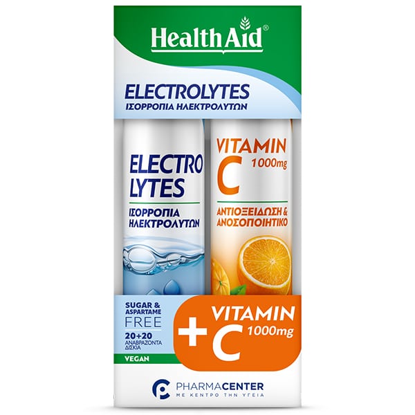 Health Aid Promo Pack Electrolytes, 20tabs & Vitamin C 1000mg, 20tabs  1 set