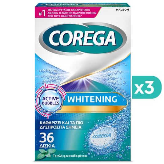 3x Corega Tabs Whitening Denture Cleanser  3x36 skeda