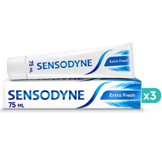 3x Sensodyne Extra Fresh Toothpaste for Sensitive Teeth  3x75ml