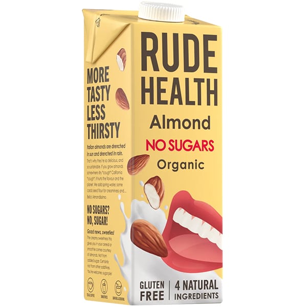 Rude Health Organic Almond Beverage Sugar & Gluten Free  1Lt