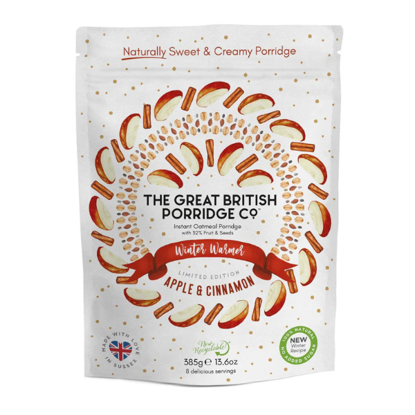 The Great British Porridge Apple & Cinnamon Natural Instant Porridge  385gr