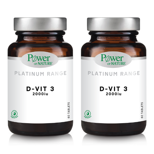 2x Power of Nature Platinum Range D-Vit3 2000IU  2x60tabs