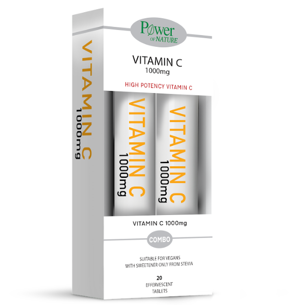 Power of Nature Combo Vitamin C 1000mg Stevia  2x20 eff.tabs