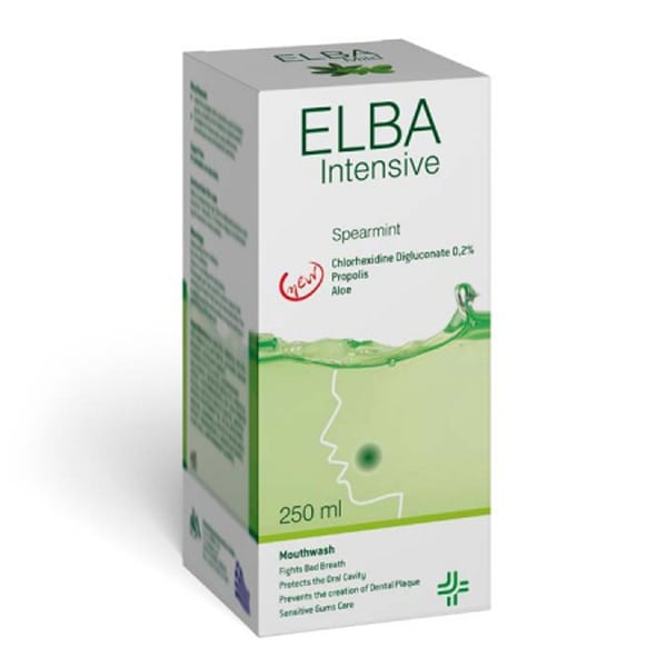 Elba Intensive Mouthwash Spearmint with Chlorhexidine 0.20%, Propolis & Aloe  250 ml