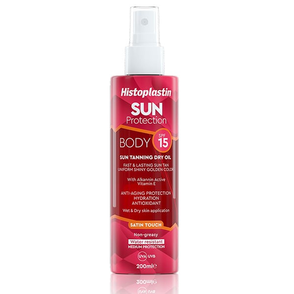 Histoplastin Sun Protection Tanning Dry Oil Body Satin Touch SPF15  200 ml