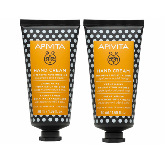2 x Apivita Intensive Moisturizing Hand Cream with Hyaluronic Acid & Honey  2x50ml