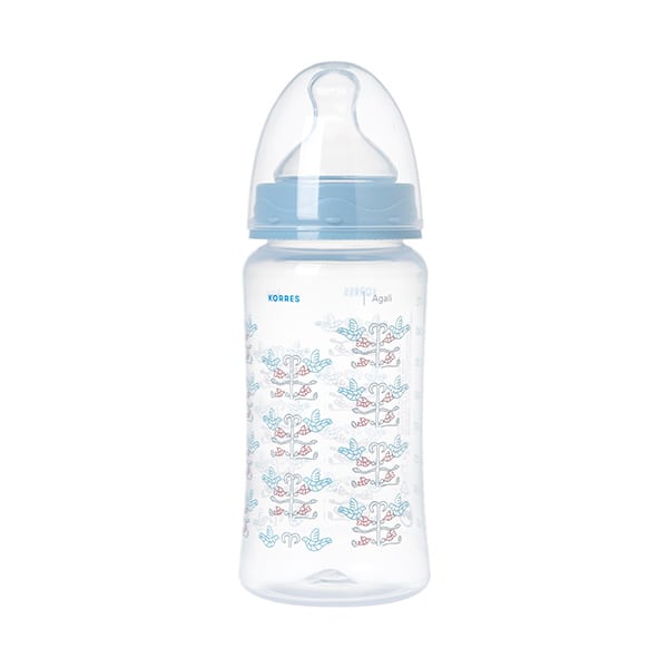 Korres Plastic Feeding Bottle with Medium Flow Silicone Teat  300 ml