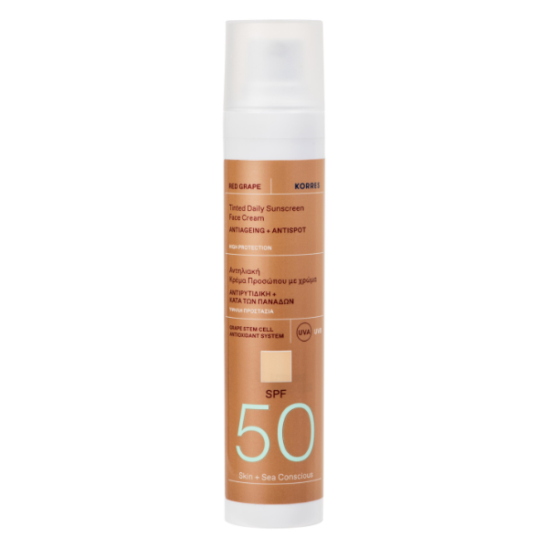 Korres Red Grape Tinted Daily Sunscreen Face Cream SPF50  50 ml