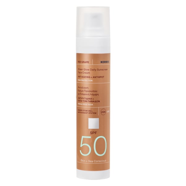 Korres Red Grape Sheer Glow Daily Sunscreen Face Cream SPF50+  50 ml