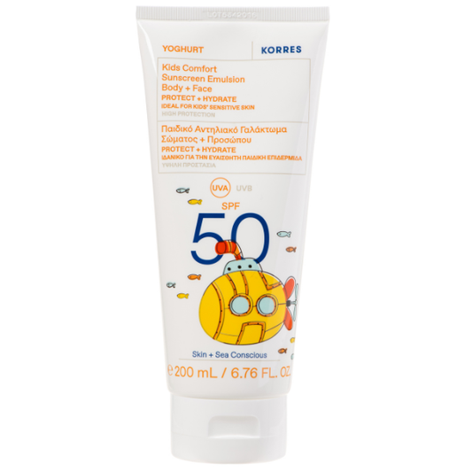 Korres Yoghurt Kids Comfort Sunscreen Emulsion Body & Face SPF50  200 ml