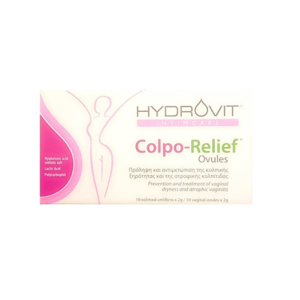 Hydrovit Intimcare Colpo-Relief Ovules Vaginal Suppositories for Prevention & Treatment of Vaginal Dryness  10 copë