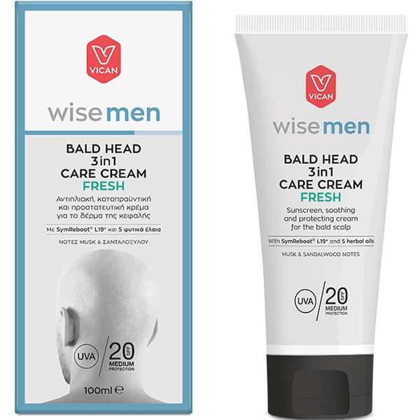Vican Wise Men Bald Head 3in1 Care Cream Fresh SPF20  100 ml