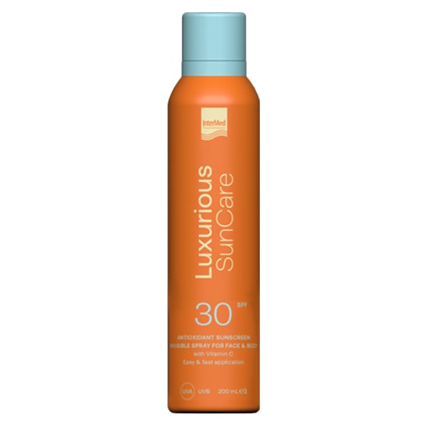 Intermed Luxurious Sun Care Antioxidant Sunscreen Invisible Spray for Face & Body SPF30  200 ml