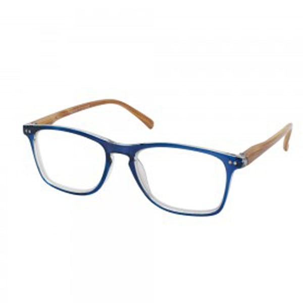 Eyelead E212 Unisex Reading Glasses with Effect Wooden Arm & Horn-Rimmed Blue Frame  1 copë