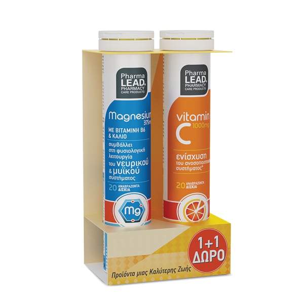 Pharmalead Promo 1+1 Magnesium & Vitamin C 1000mg  2x20 eff.tabs