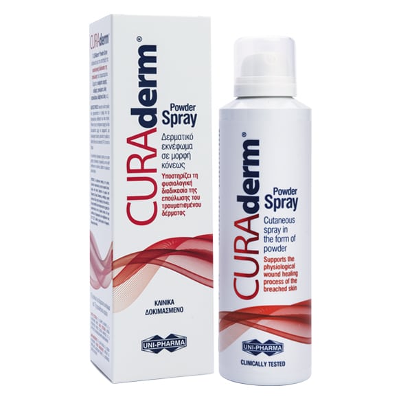 Uni-Pharma Curaderm Powder Spray  125 ml