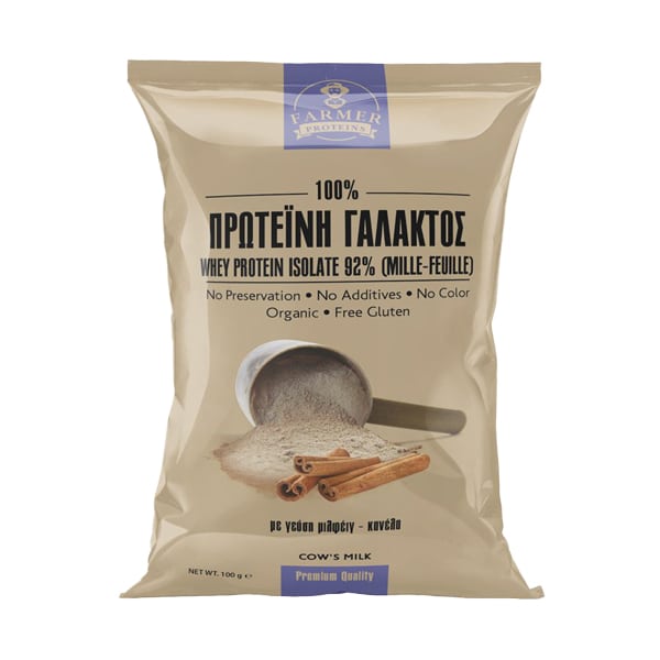 Farmer Proteins Whey Protein Isolate 92% Millefeuille & Cinnamon  100g