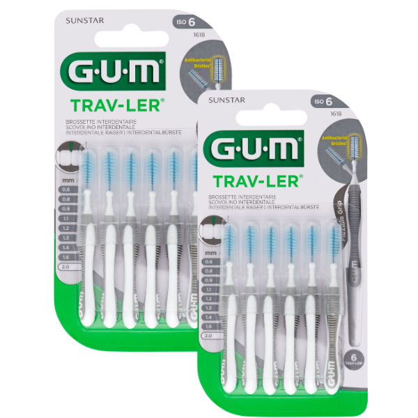 Gum 1618 Trav-ler Promo (-50% on the 2nd product) Interdental Brush 2.0mm  2x6 copë