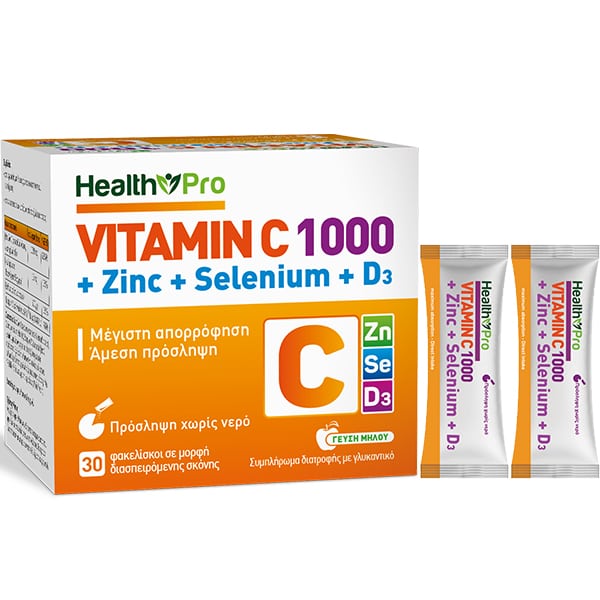 Health Pro Vitamin C 1000mg+Zinc+Selenium+D3  30 bustina