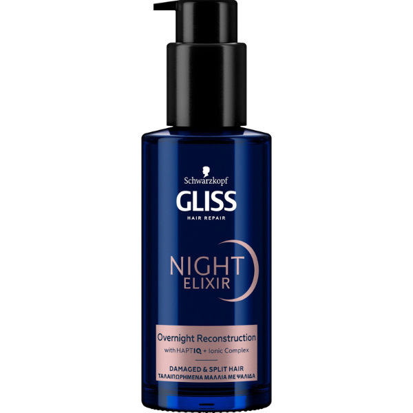 Schwarzkopf Gliss Night Elixir Overnight Reconstruction for Damaged & Split Hair  100 ml