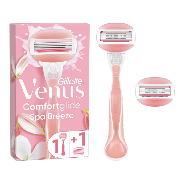 Gillette Venus ComfortGlide Spa Breeze Handle, 1pc & Refills, 2pcs  1 set