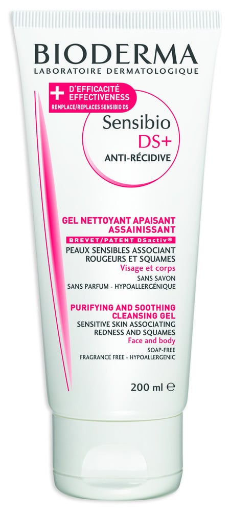Bioderma Sensibio DS+ Soothing Purifying Cleansing Gel for Sensitive Skin Associating Irritation Redness & Squames  200 ml