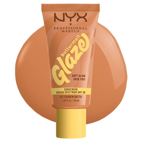 NYX PROFESSIONAL MAKE UP Buttermelt Glaze Soft Glow Skin Tint + SPF/FPS 30  30ml - 03 Arra Indie