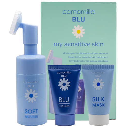 Camomilla Blu My Sensitive Skin Promo Face Kit with Soft Mousse, 100ml, Silk Mask, 30ml & Blu Cream, 30ml  1 set